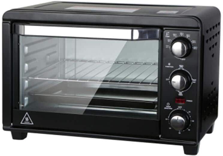 Tafole 1200-Watts 6-Slice Black Countertop Toaster Oven with Timer-Bake-Broil-Toast Setting, Heat-Resistant Gloves Included