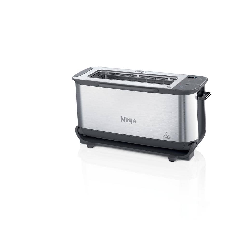 NINJA Foodi 2-in-1 Flip Toaster, 2-Slice Toaster, Compact Toaster Oven, Snack Maker, Reheat, Defrost, Stainless Steel, ST101