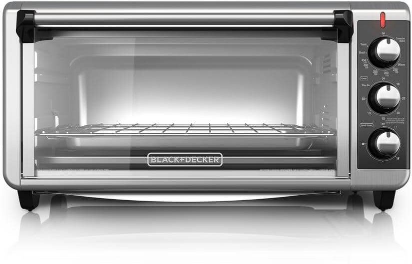 Black & Decker 1500 W 8-Slice Stainless Steel Toaster Oven with Broiler