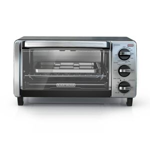 Black & Decker 1150 W 4-Slice Stainless Steel Convection Toaster Oven with Built-In Timer, Silver