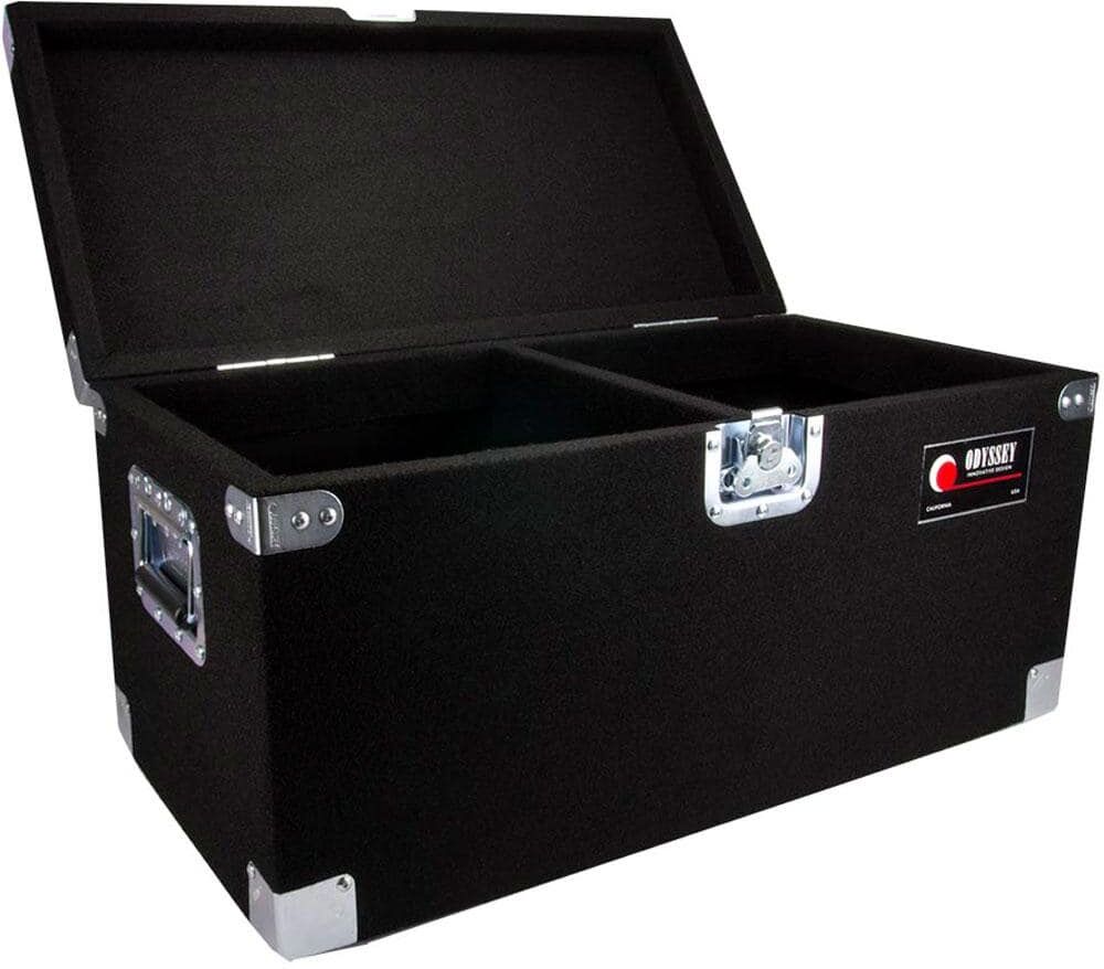 ODYSSEY INNOVATIVE DESIGNS Carpeted Pro DJ Case with Detachable Lid for 200 LP Vinyl Records