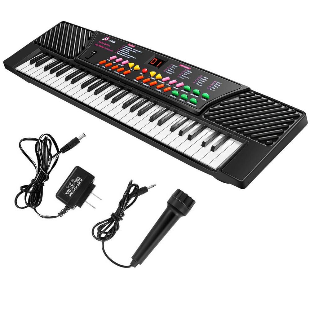 Costway 54 Keys Electronic Music Keyboard Kid Piano Organ with Mic and Adapter