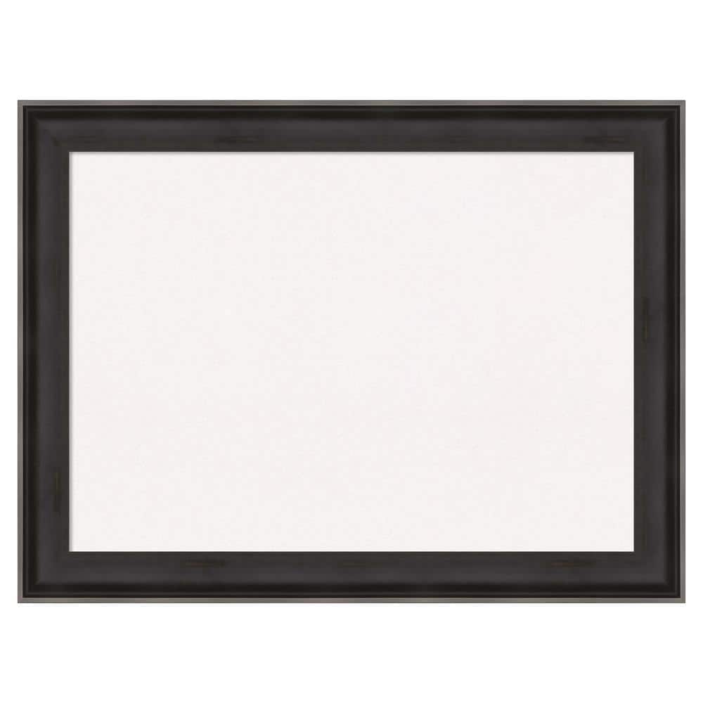 Amanti Art Allure Charcoal Wood White Corkboard 32 in. x 24 in. Bulletin Board Memo Board