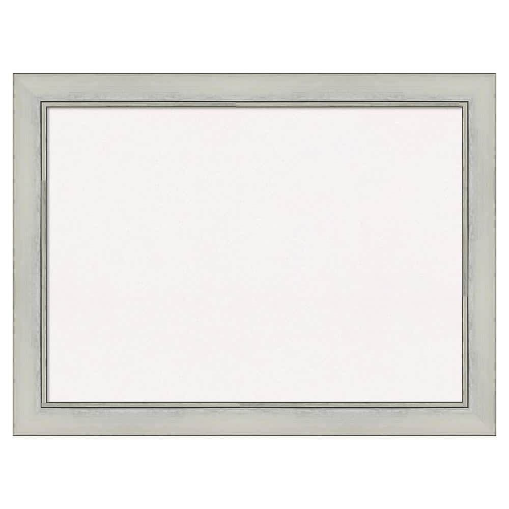 Amanti Art Flair Silver Patina White Corkboard 32 in. x 24 in. Bulletin Board Memo Board