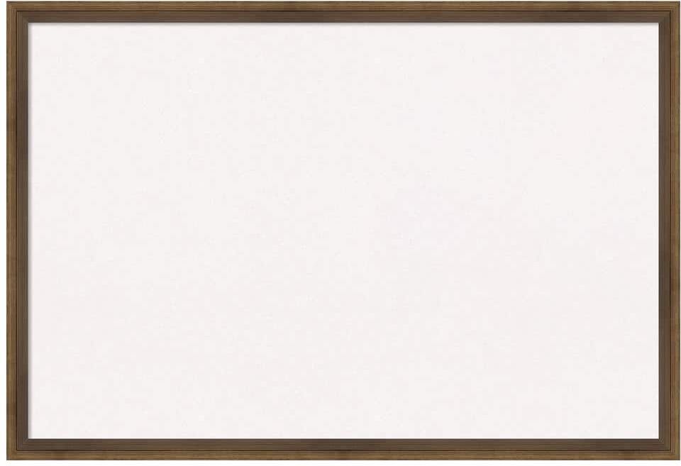 Amanti Art Lucie Light Bronze Wood White Corkboard 25 in. x 17 in. Bulletin Board Memo Board