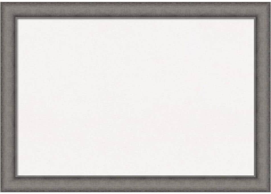 Amanti Art Burnished Concrete Wood White Corkboard 40 in. x 28 in. Bulletin Board Memo Board