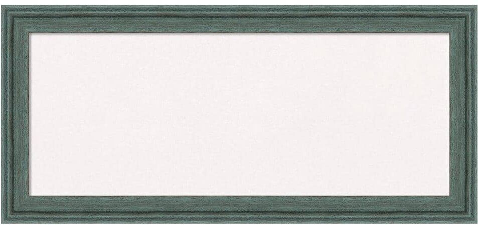 Amanti Art Upcycled Teal Grey Wood White Corkboard 32 in. x 15 in. Bulletin Board Memo Board