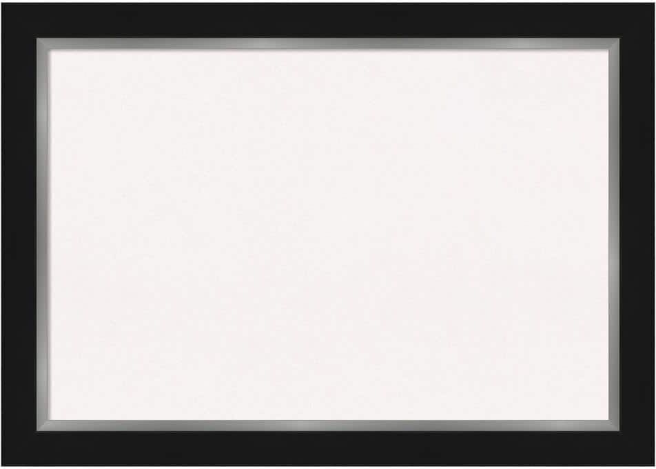 Amanti Art Eva Black Silver White Corkboard 41 in. x 29 in. Bulletin Board Memo Board