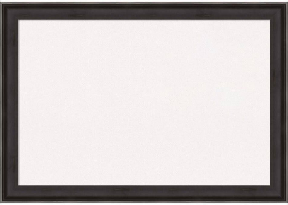 Amanti Art Allure Charcoal Wood White Corkboard 40 in. x 28 in. Bulletin Board Memo Board