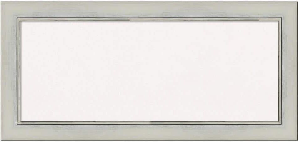 Amanti Art Flair Silver Patina White Corkboard 34 in. x 16 in. Bulletin Board Memo Board