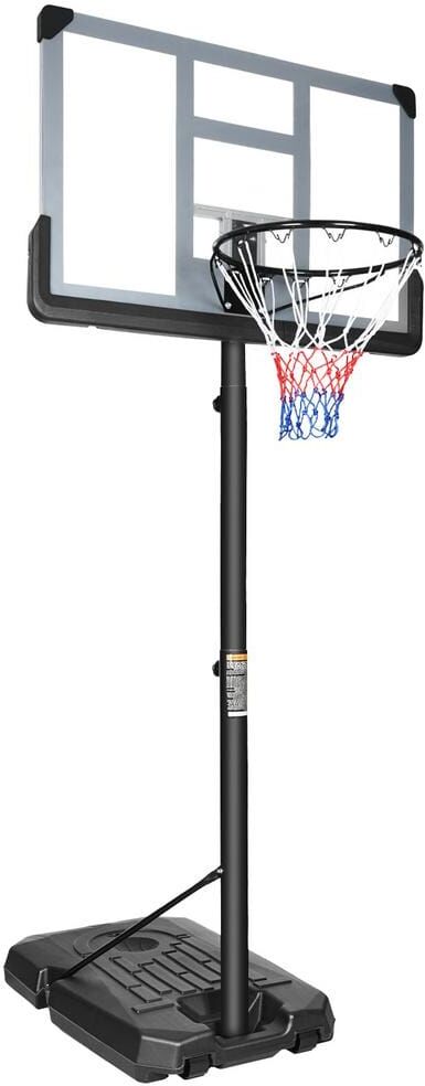 Amucolo 6.6 ft. to 10 ft. Adjustable Height Portable Basketball Hoop Goal Basketball System Basketball Equipment with Wheels