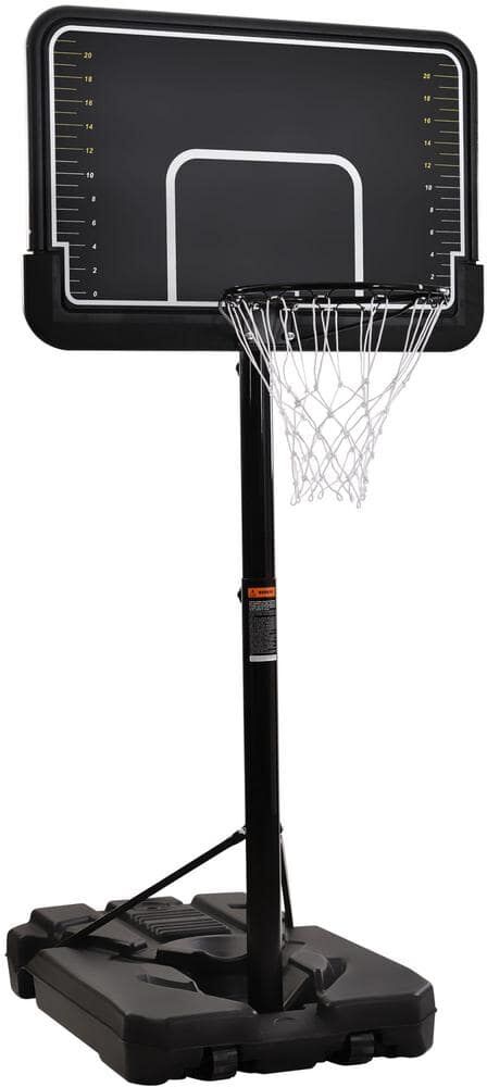 Amucolo 6.6 ft. to 10 ft. Adjustable Height Portable Basketball Hoop Goal Basketball System Basketball Equipment with Wheels