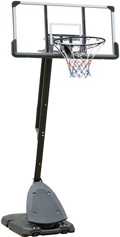 Sudzendf Black Outdoor Basketball Hoop 44 in. Backboard Portable Basketball Goal System with Stable Base and Wheels