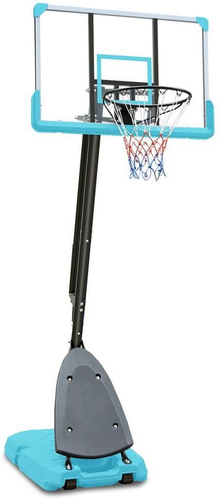 Sudzendf Blue Outdoor Basketball Hoop 44 in. Backboard Portable Basketball Goal System with Stable Base and Wheels