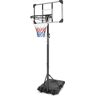 BTMWAY Indoor & Outdoor Portable Mini Basketball Hoop and Goal System with Base & Wheels, 5.6-7 ft. Height Adjustable - Black