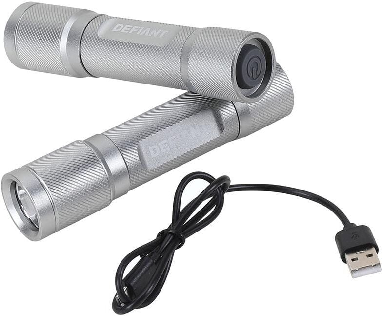 Defiant 500 Lumens LED Rechargeable Aluminum Flashlight (2-Pack)