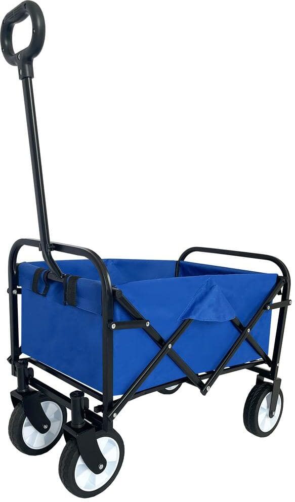 cenadinz 1.7 cu. ft. Steel Garden Cart Outdoor Multipurpose Micro Collapsible Beach Trolley Cart Camping Folding Wagon