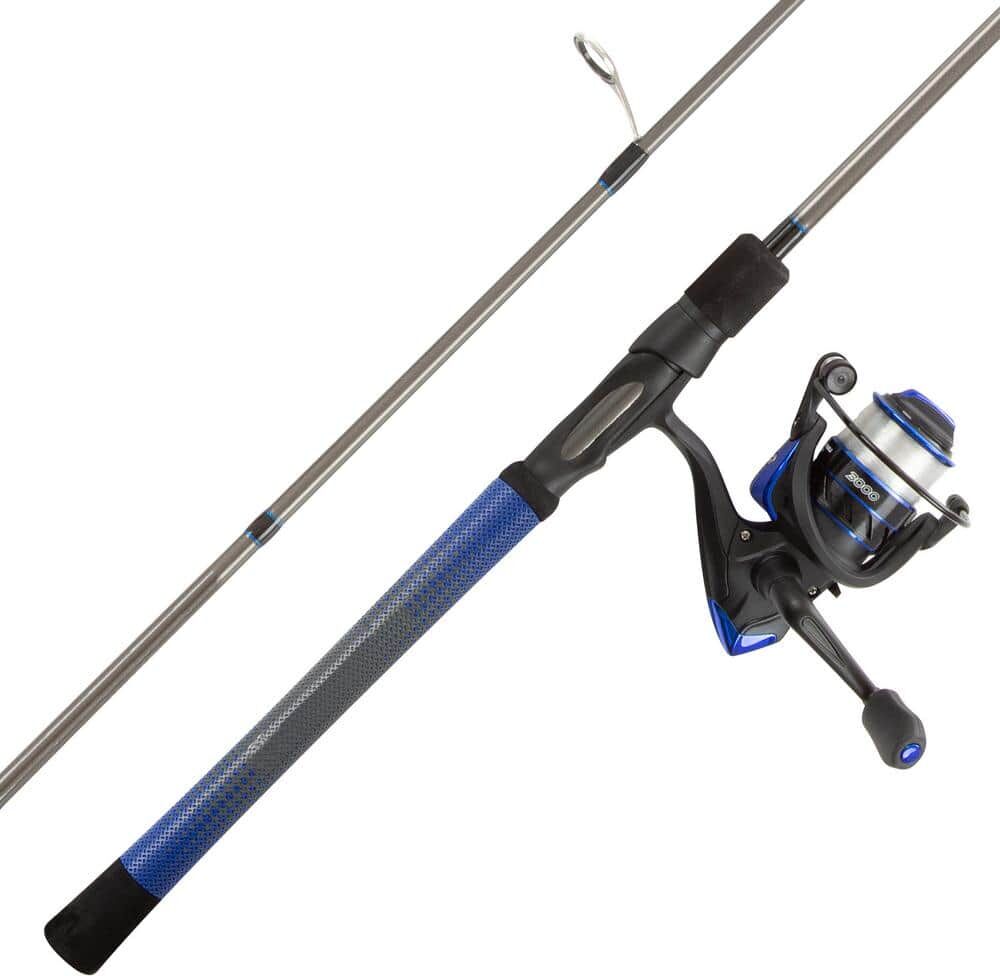 Rio Blue Carbon Fiber Fishing Rod and Reel Combo - Portable 3-Piece Pole with 3000 Aluminum Spinning Reel