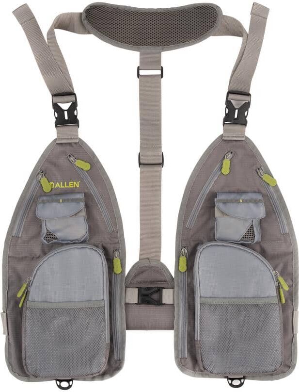 Allen Ultra-Light Gallatin Strap Fly Fishing Vest, Fits up to 4 Tackle/Fly Boxes, 14 Accessory Pockets