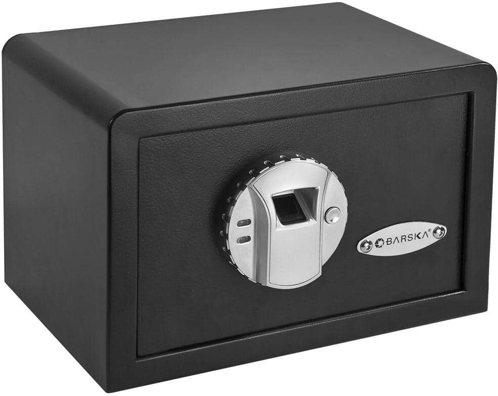 BARSKA 0.28 cu. ft. Compact Safe with Biometric Lock, Black Matte