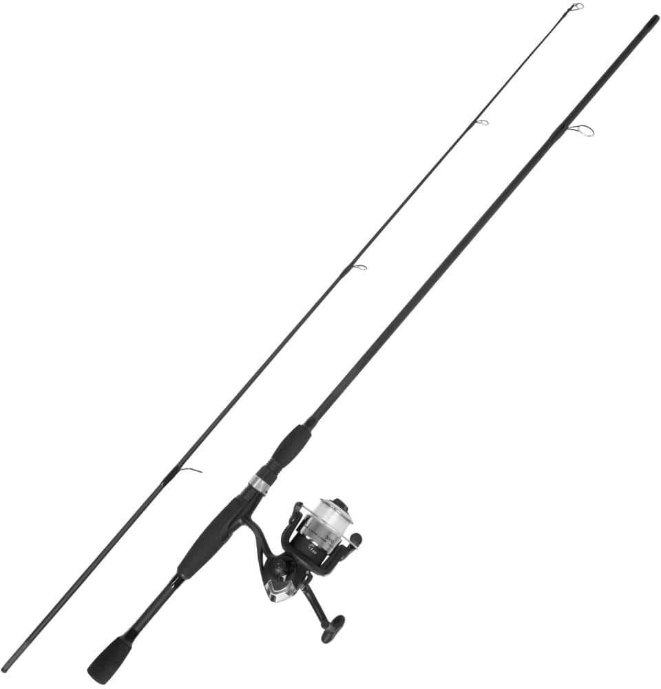 78 in. Pole Black Fiberglass Rod and Reel Combo Medium Action, Size 30 Spinning Reel for Lake Fishing (2-Piece)