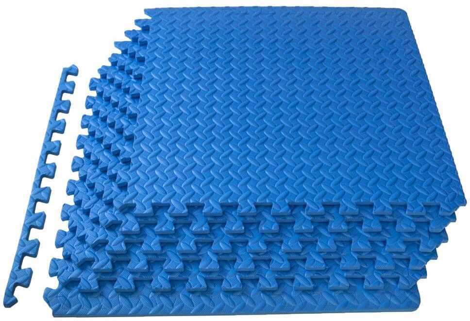 PROSOURCEFIT Exercise Puzzle Mat Blue 24 in. x 24 in. x 0.5 in. EVA Foam Interlocking Anti-Fatigue Exercise Tile Mat (6-Pack)