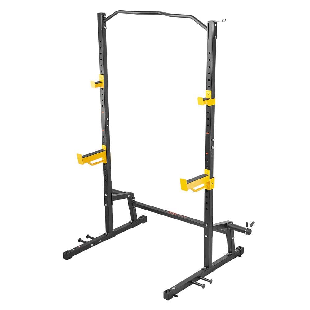 VEVOR Squat Stand Power Rack Adjustable Power Rack with Pull up Bar, Hook and Weight Plate Storage Attachment