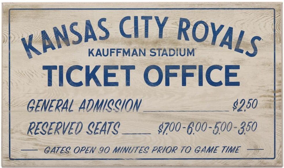 Open Road Brands Kansas City Royals Vintage Ticket Office Wood Wall Decor