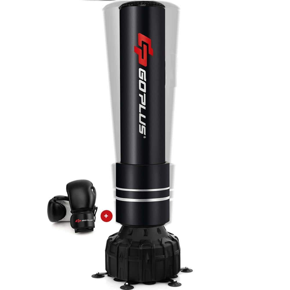 Costway Freestanding Punching Bag 71 in. Boxing Bag with 25 Suction Cups Gloves and Filling Base