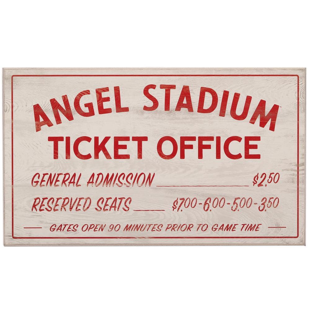 Open Road Brands Los Angeles Angels Vintage Ticket Office Wood Wall Decor
