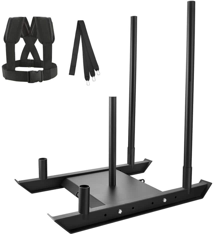 VEVOR Weight Training Sled Fitness Strength Resistance Training Steel Workout Equipment Suitable for 2 in. Weight Plate