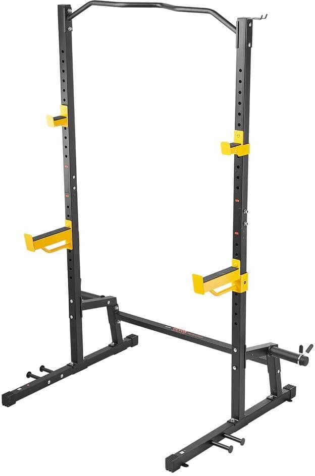 VEVOR Squat Stand Power Rack Adjustable Power Rack with Pull up Bar, Hook and Weight Plate Storage Attachment