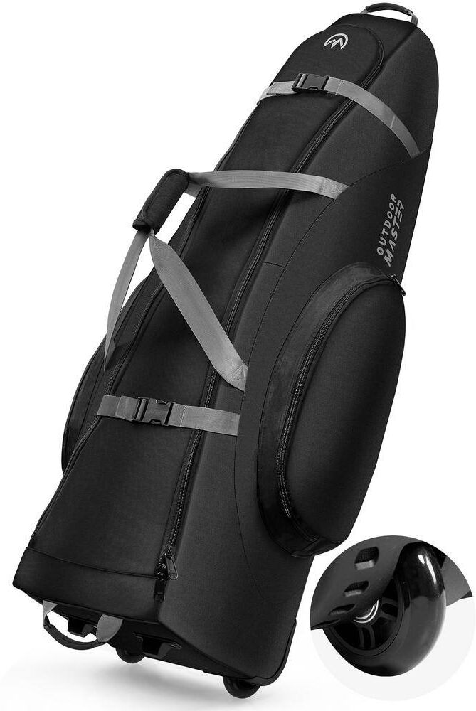 Wildaven Black Foldable Padded Golf Club Travel Bag with Wheels