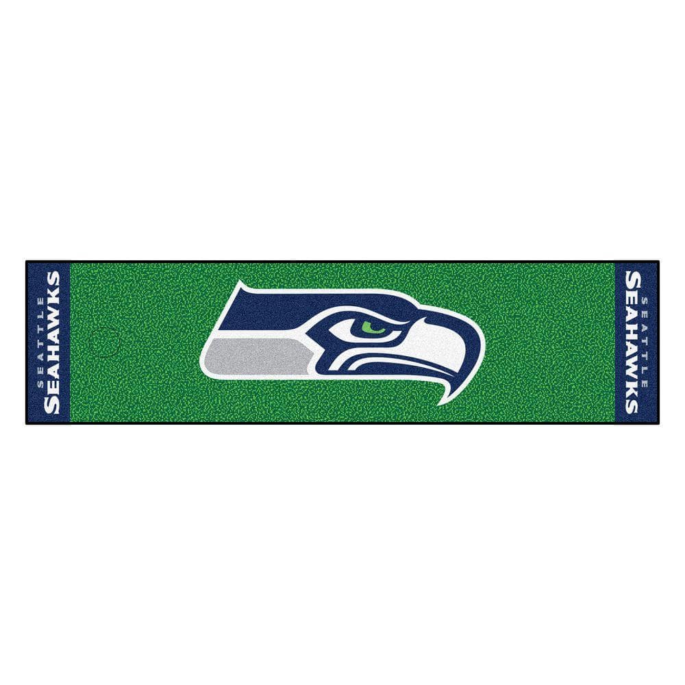 NFL Seattle Seahawks 1 ft. 6 in. x 6 ft. Indoor 1-Hole Golf Practice Putting Green
