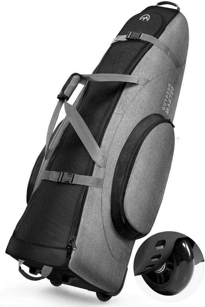 Wildaven Gray Foldable Padded Golf Club Travel Bag with Wheels