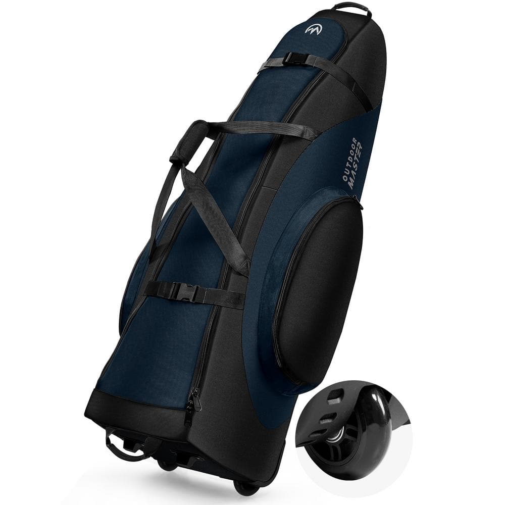 Wildaven Blue Foldable Padded Golf Club Travel Bag with Wheels