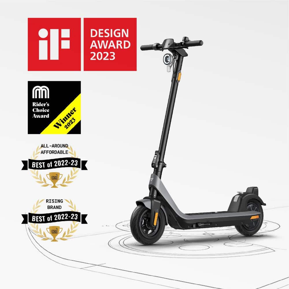 Niu UL Certified 300W Electric Scooter KQi2 Pro Grey, Up to 25-Miles Range Battery