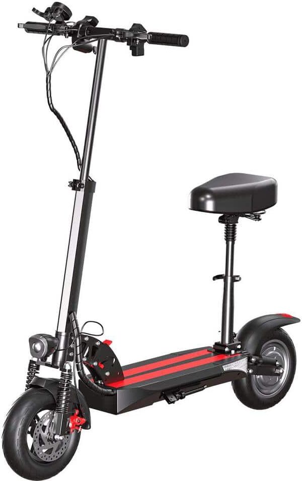 10 in. 500W 48V 12.5ah Electric Scooter Folding Adults off Road E-Scooter with Seat Up to 34-Miles Range Battery