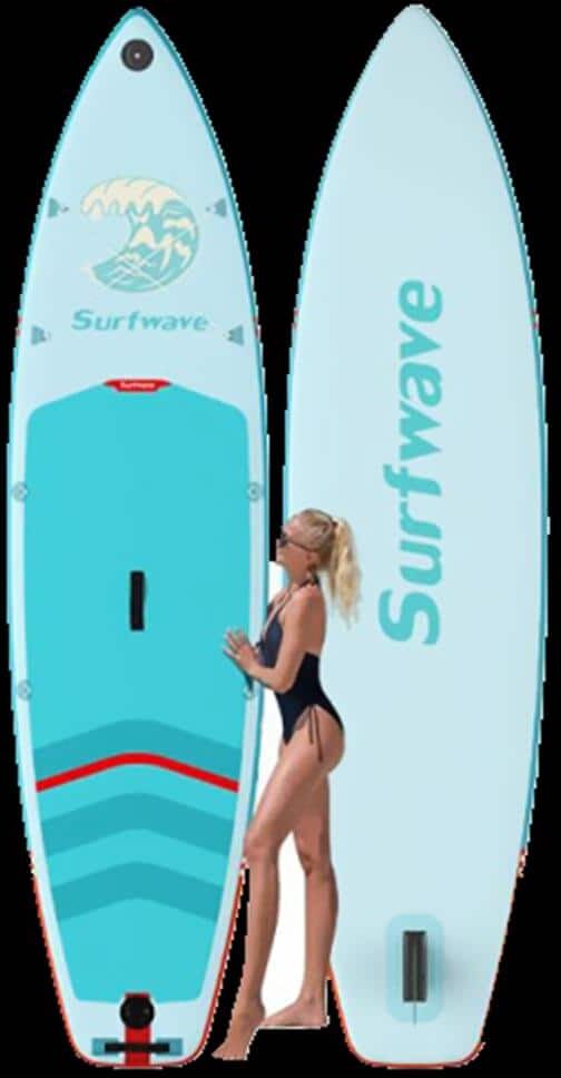 HOTEBIKE Surfware 118 in. L Outdoor Premium Inflatable Stand Up Paddle Board with Full SUP Accessories