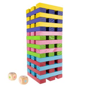 Hey! Play! Nontraditional Giant Wooden Rainbow Blocks Tower Stacking Game
