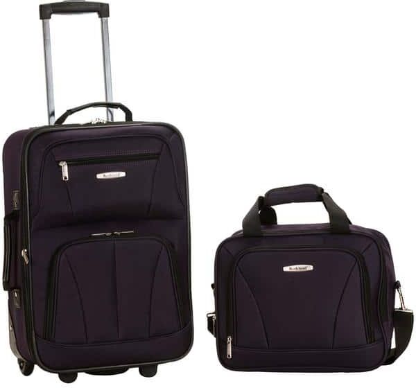 Rockland Fashion Expandable 2-Piece Carry On Softside Luggage Set, Purple