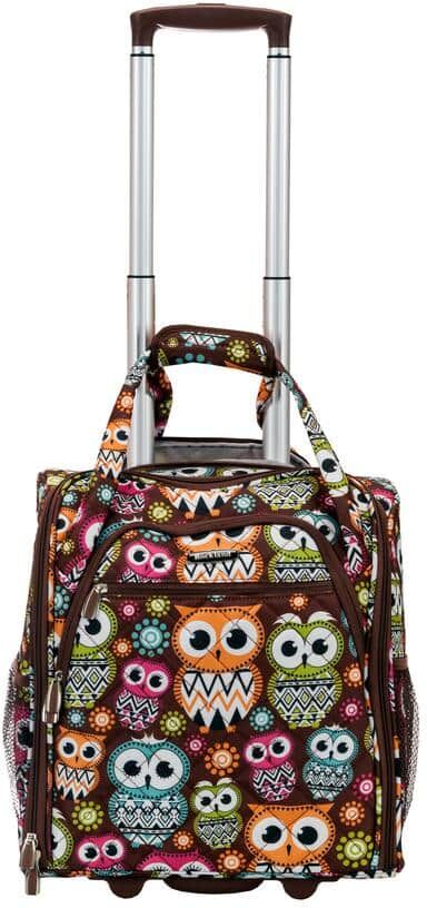 Rockland 16.5 in. H Owl Melrose Wheeled Underseat Carry-On Suitecase