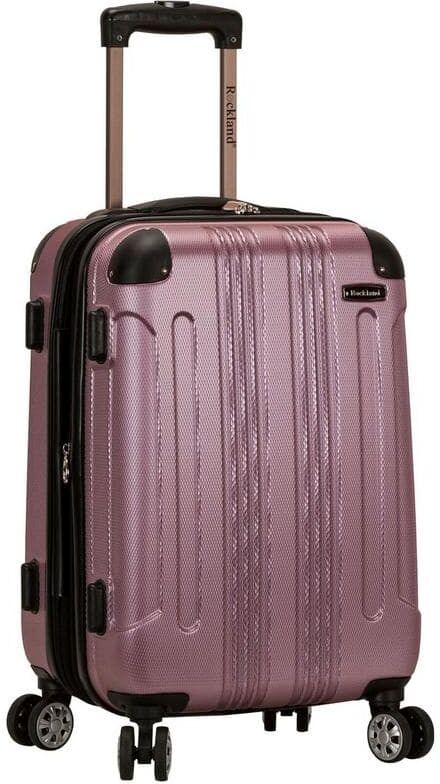 Rockland London Expandable 20 in. Hardside Spinner Carry On Luggage, Pink