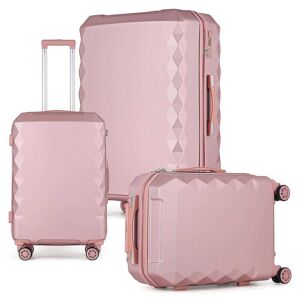 HIKOLAYAE Port Victoria Nested Hardside Luggage Set in Luxury Rosegold, 3 Piece - TSA Compliant
