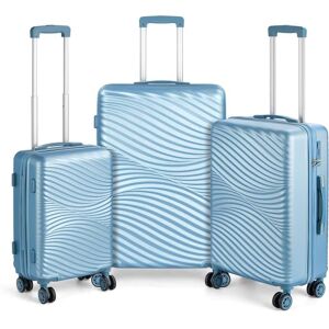 HIKOLAYAE Catalina Waves Nested Hardside Luggage Set in Violet Purple, 3 Piece - TSA Compliant