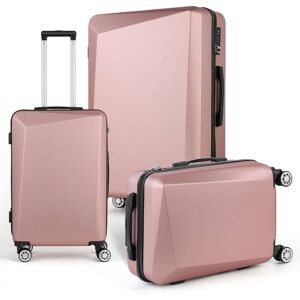 HIKOLAYAE Big Cottonwood Nested Hardside Luggage Set in Rose Gold, 3 Piece - TSA Compliant