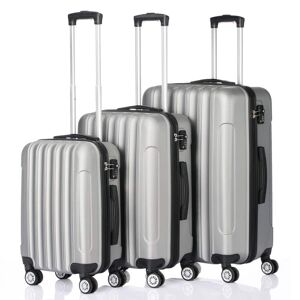 Winado Nested Hardside Luggage Set in Silver Gray, 3-Piece - TSA Compliant