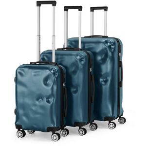 HIKOLAYAE 3 Piece Hardside Spinner Luggage Sets with TSA Lock, Blue Green