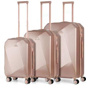 HIKOLAYAE Pleasant View Nested Hardside Luggage Set in Luxury Rosegold, 3 Piece - TSA Compliant