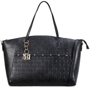BADGLEY MISCHKA Caroline 13.7 in. Black Vegan Leather Weekender Duffel Bag